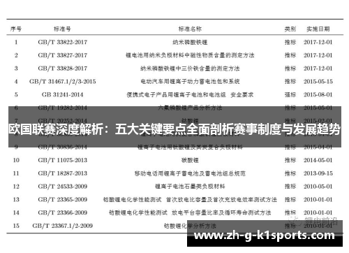 欧国联赛深度解析：五大关键要点全面剖析赛事制度与发展趋势