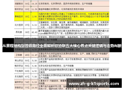 从赛程结构到晋级路径全面解析欧协联五大核心看点关键逻辑与走势判断 从赛程结构到晋级路径全面解析欧协联五大核心看点关键逻辑与走势判断